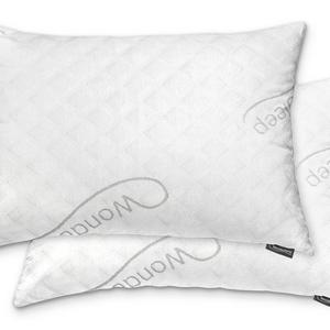 WonderSleep PREMIUM Adjustable Loft [Queen Size 2-Pack] - Shredded Hypoallergenic Memory Foam Pillow For Home & Hotel Collection + Washable Removable Cooling Bamboo Derived Rayon Cover - 2 Pack Queen