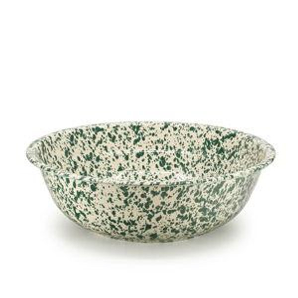 Splatter Medium Basin - Green & Cream