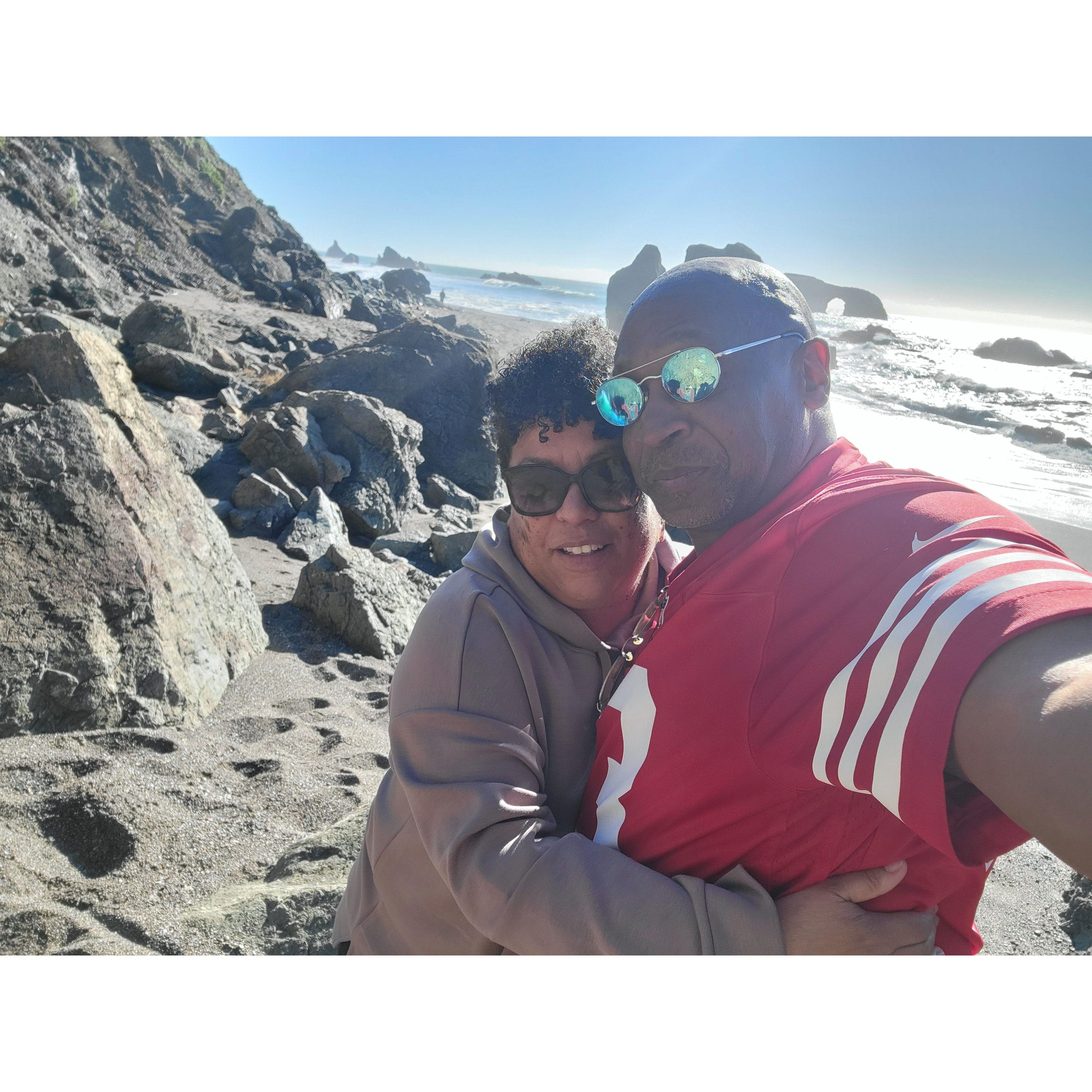 We fully committed to each other for the long term at Henry's favorite spot, Goat Rock Beach.