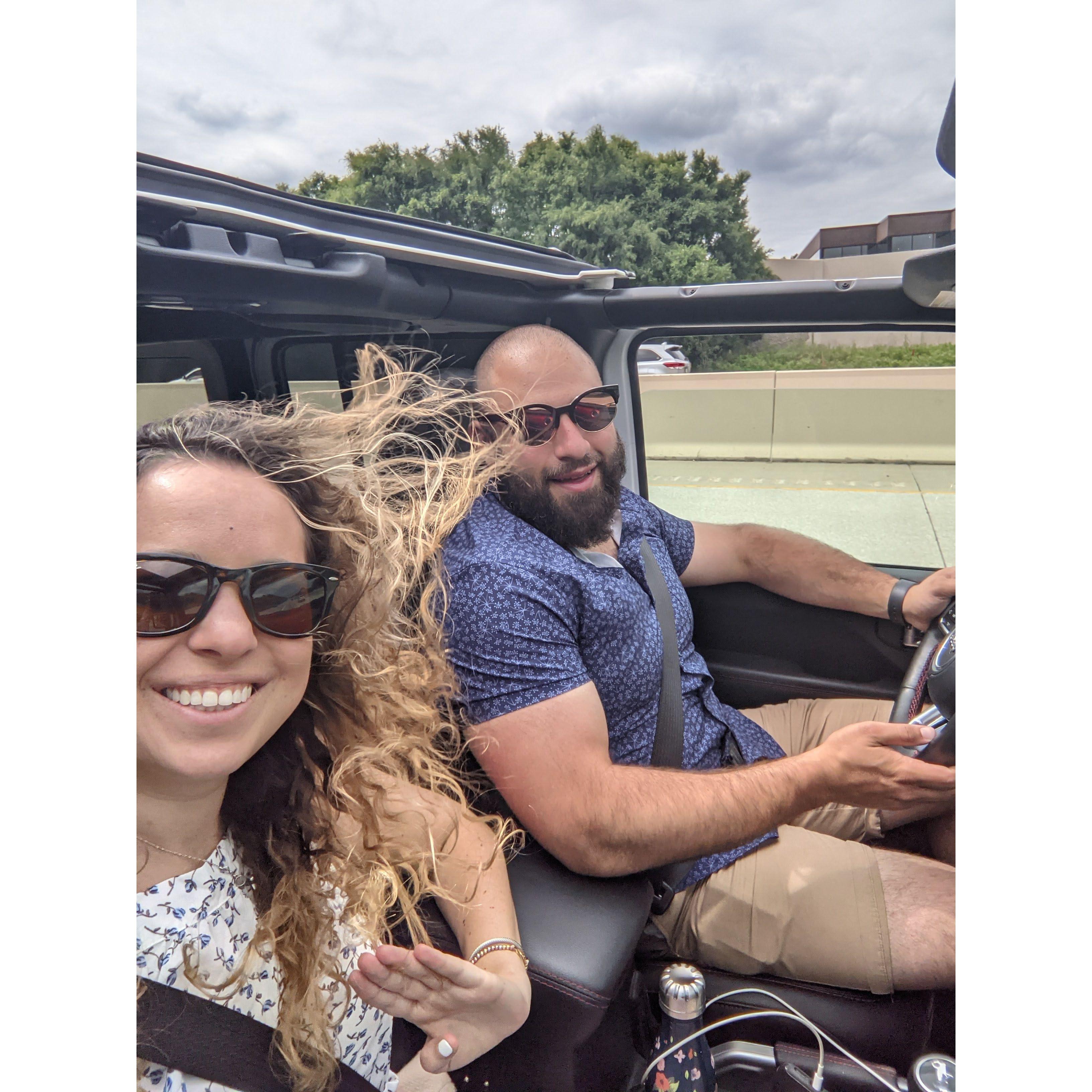 In Dan's beloved Wrangler