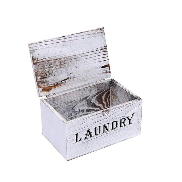 Laundry Dryer Sheet Dispenser,Farmhouse Dryer Sheet Container with Lid,Wooden Softener Sheet Holder,Laundry Softener Dispenser Cover Rustic Container Storage Box for Laundry Room Decor