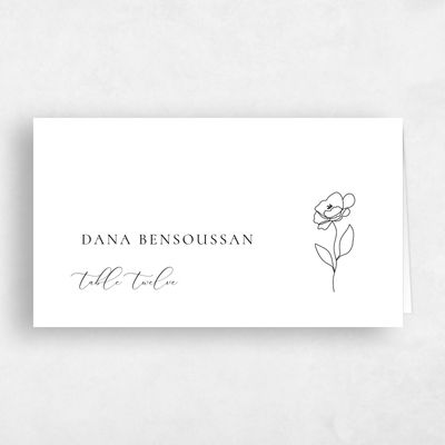 White Wedding Place Card - Belencito