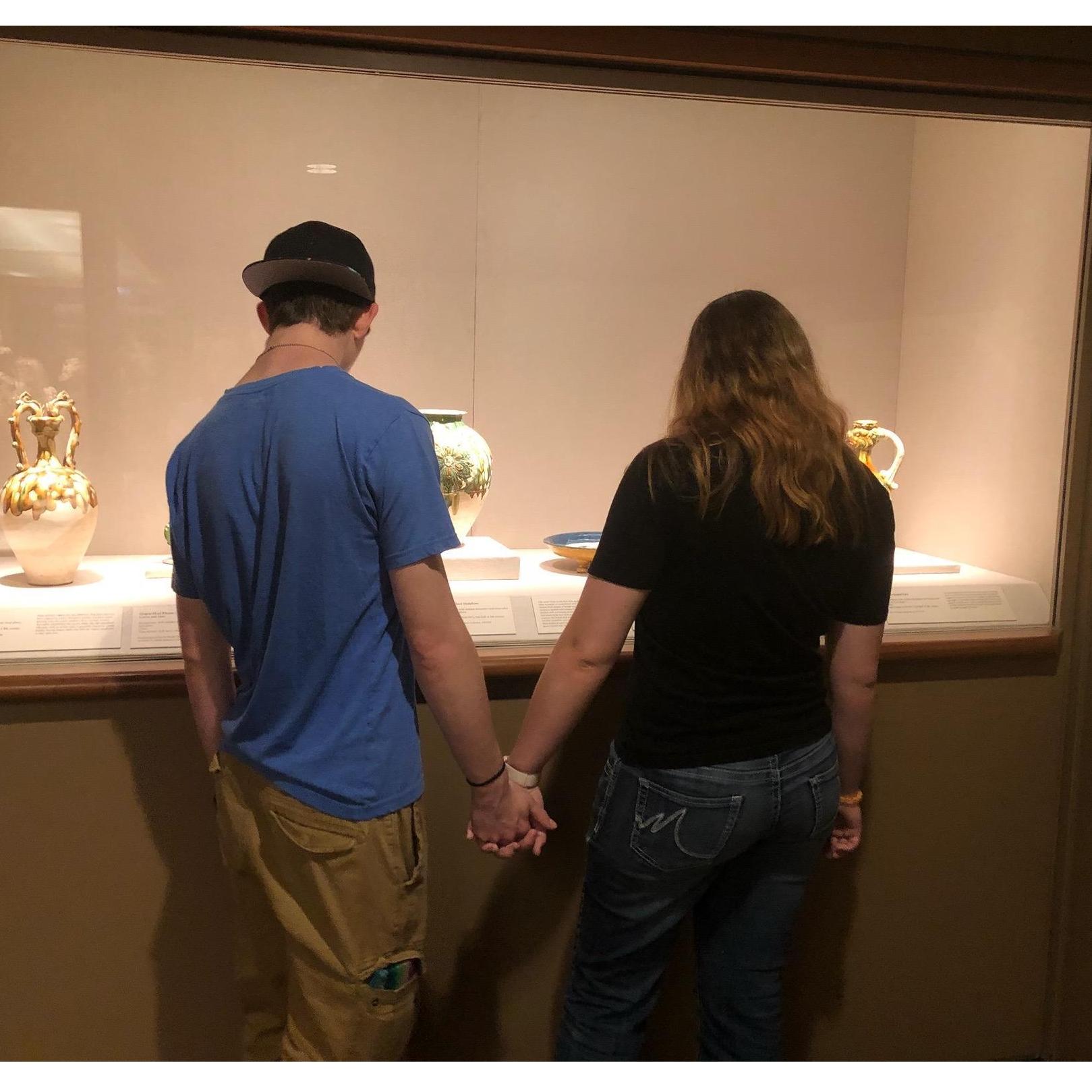 We were looking through a museum on our band trip after one month of dating.