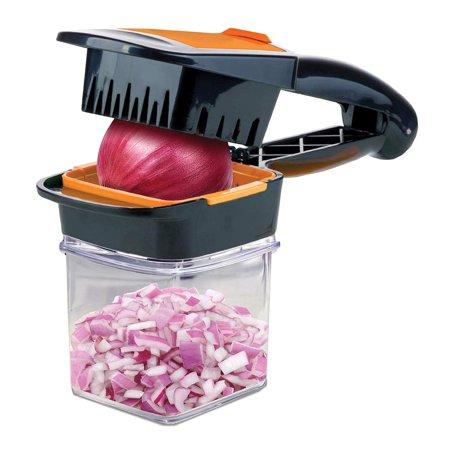 Nutri Chopper with Fresh-keeping Storage Container - Vegetable Slicer that Chops, Cubes and Wedges, Multi-purpose Food Chopper with Stainless Steel Blades, As Seen On TV