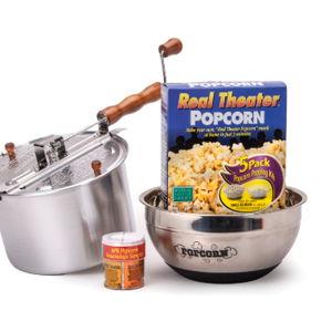 Classic Everything Popcorn Gift Set Original Silver Whirley Pop