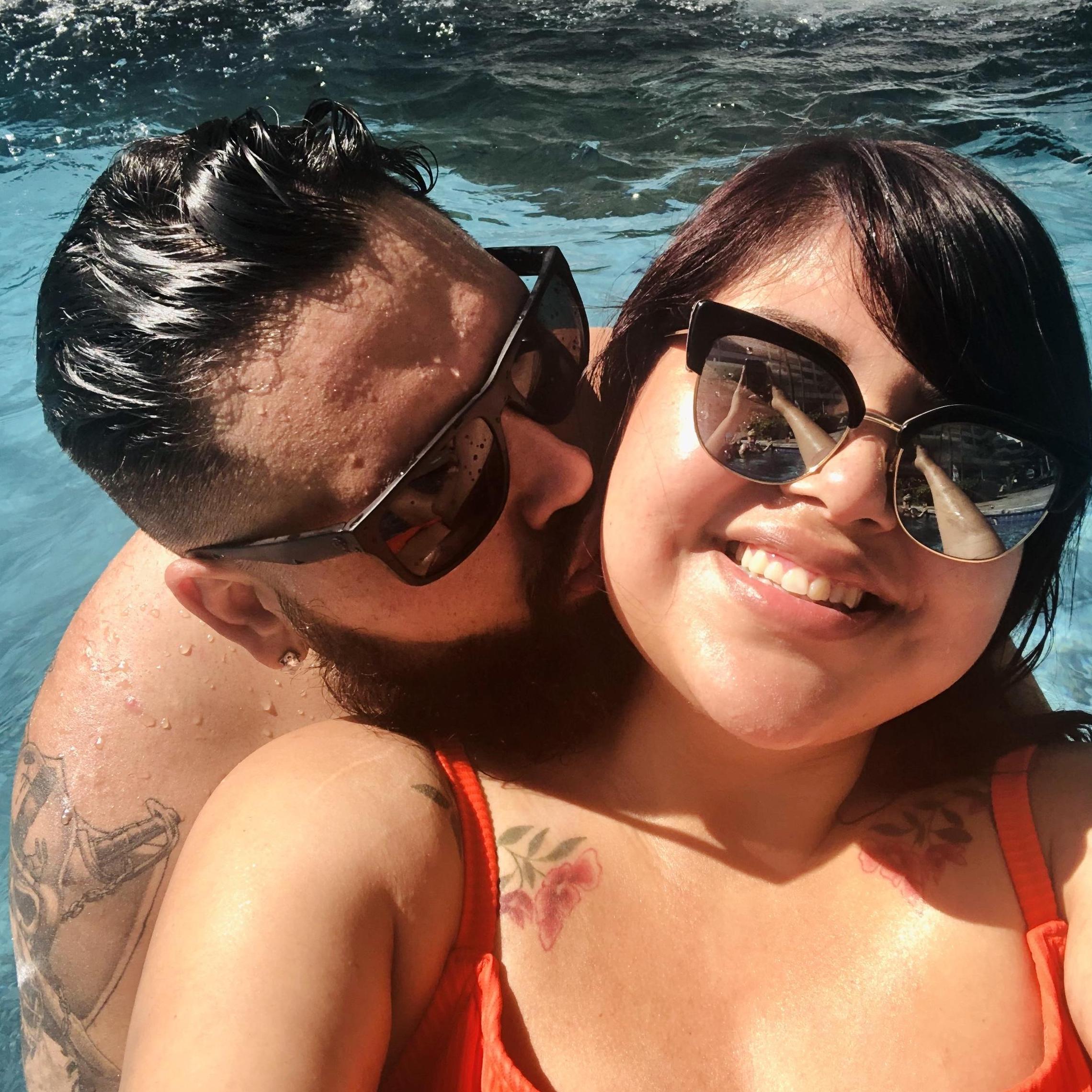 Hitting the pool before the luau