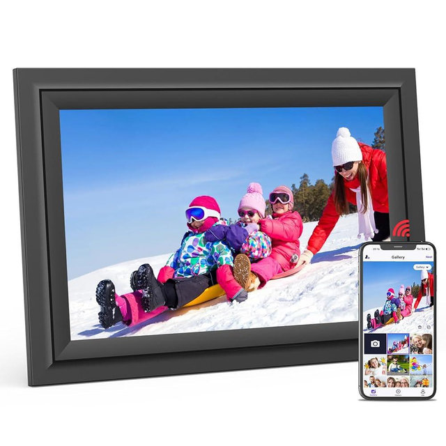 SAMMIX Digital Picture Frame, 10.1 Inch WiFi Digital Photo Frame, IPS HD Touch Screen Electronic Picture Frame, 16GB Storage, Slideshow, Easy to Share Photos and Video via Uhale APP, Gifts for Family