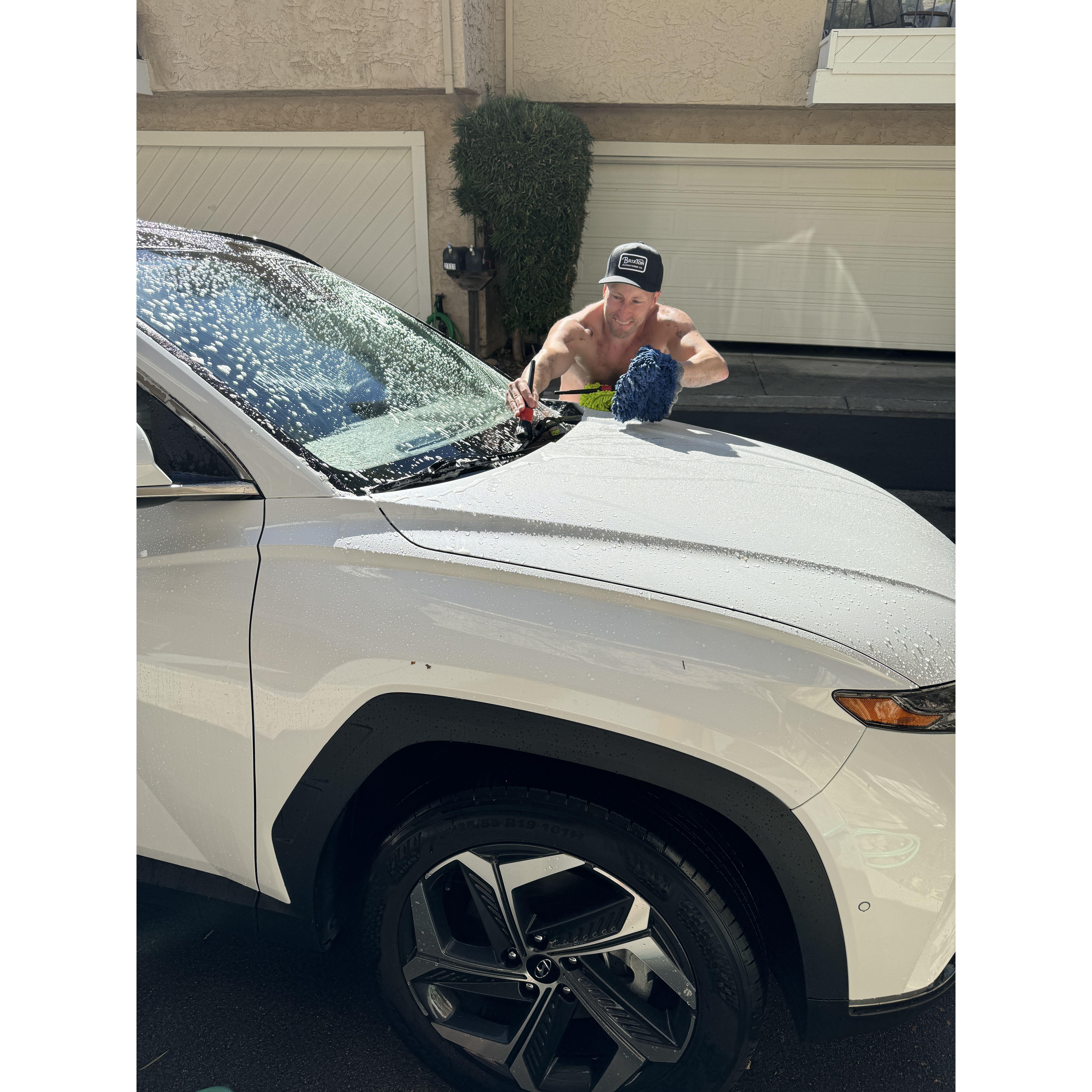 If you know Nick, you know he LOVES cleaning and washing cars. If you know Dayna, this is a big perk for her!