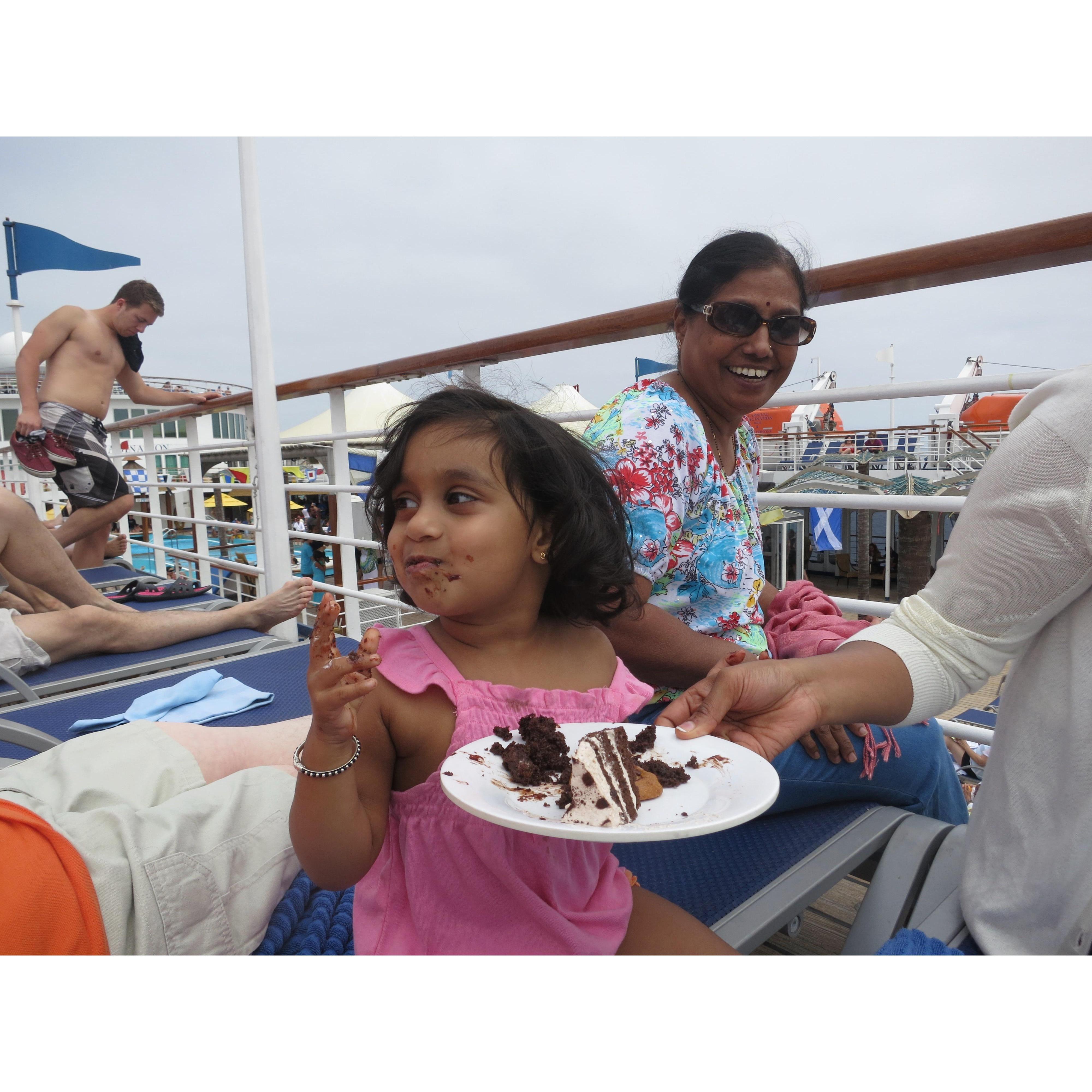 Ritu first cruise with grandparents
