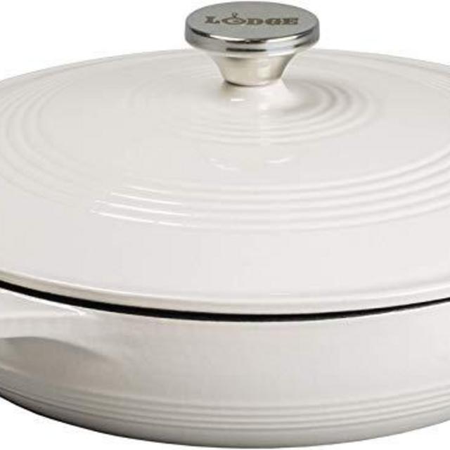 Adding to Cart...Lodge 3.6 Quart Cast Iron Casserole Pan. Red Enamel Cast Iron Casserole Dish with Dual Handles and Lid (Island Spice Red)