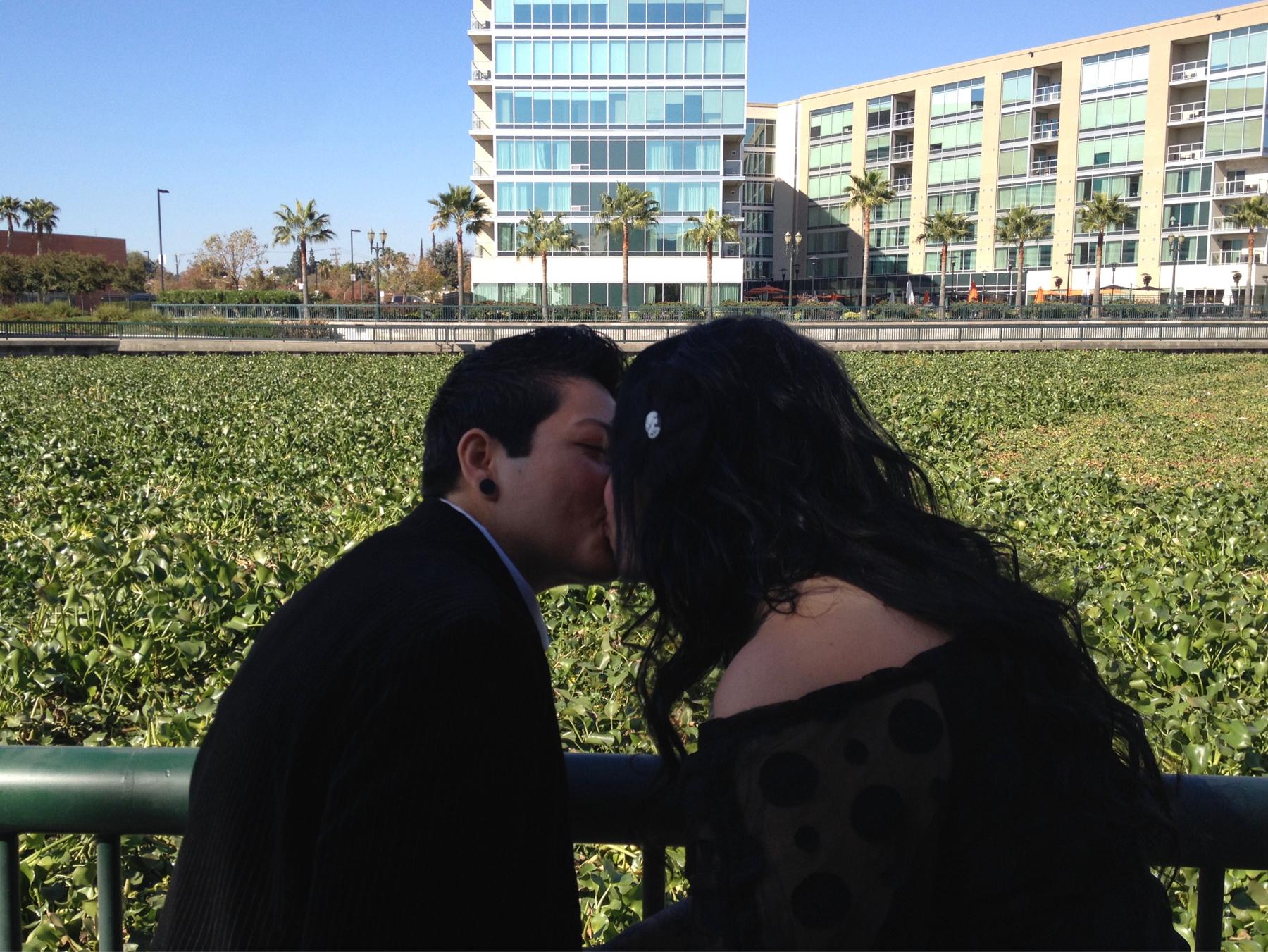First kiss as Mrs. and Mrs. 10/31/13