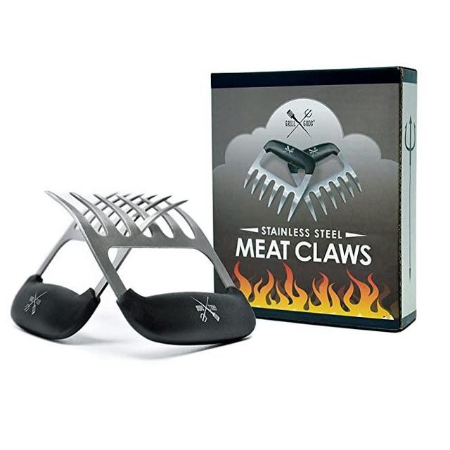 Grill Gods Meat Claws - Stainless Steel Smoker Accessories - Ultra-Sharp Meat Shredder will Easily Tear up Pulled Pork, Chicken, and Brisket - with Heat Resistant Handles