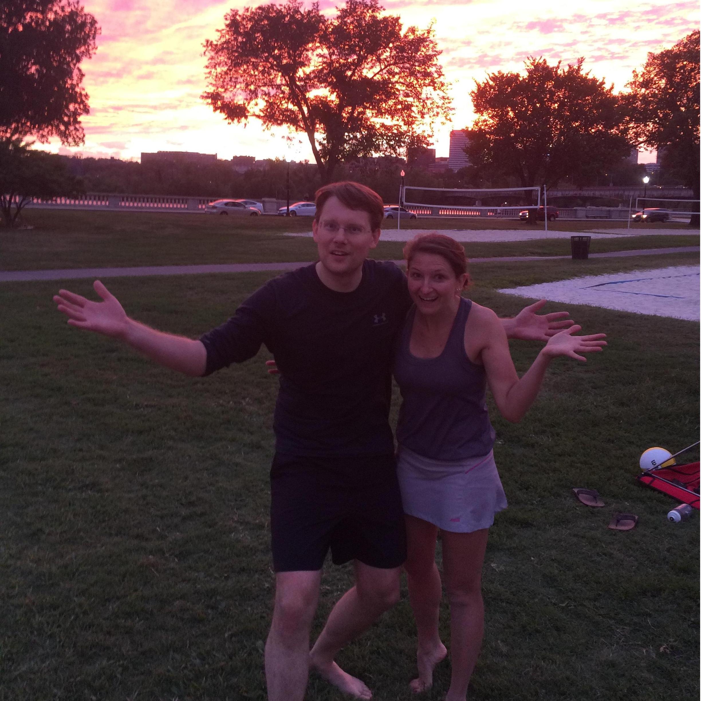 Sunset on the beach volleyball courts in DC - 2015