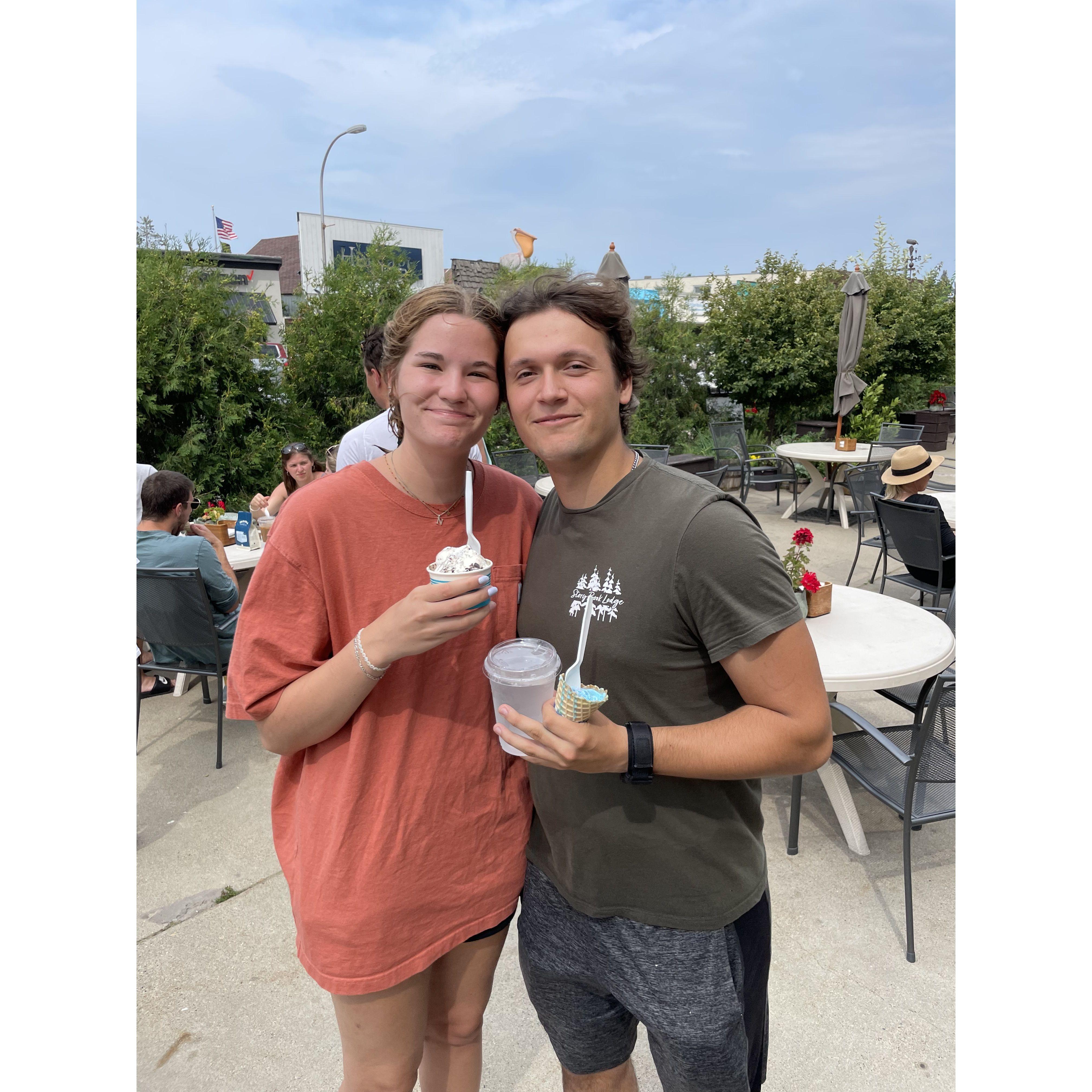 Ice cream in Walker Minnesota with friends and family