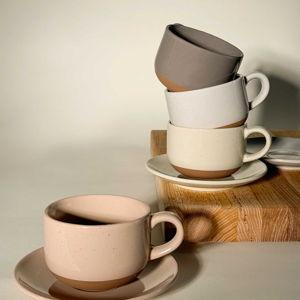Neturals Cappuccino Mugs Saucers Quartet