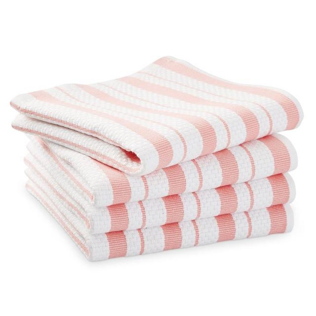 Williams Sonoma Classic Stripe Dishcloths, Set of 4, Blush