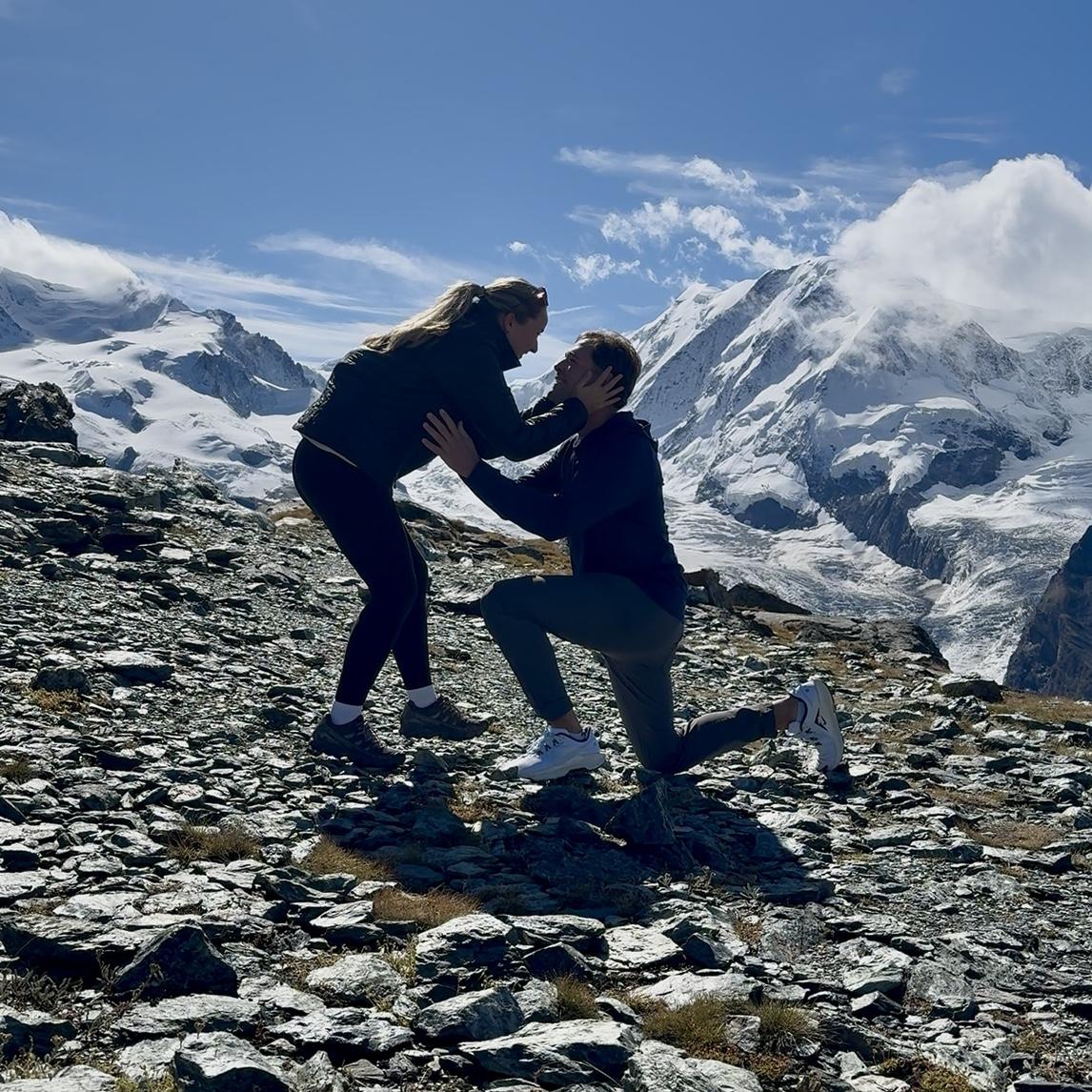 Tyler proposing in Zermatt, Switzerland.