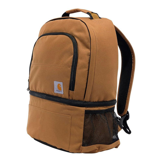Carhartt Insulated 24 Can Two Compartment Cooler Backpack, Fully-Insulated Base, Durable Water-Resistant for Camping, Beach & Travel