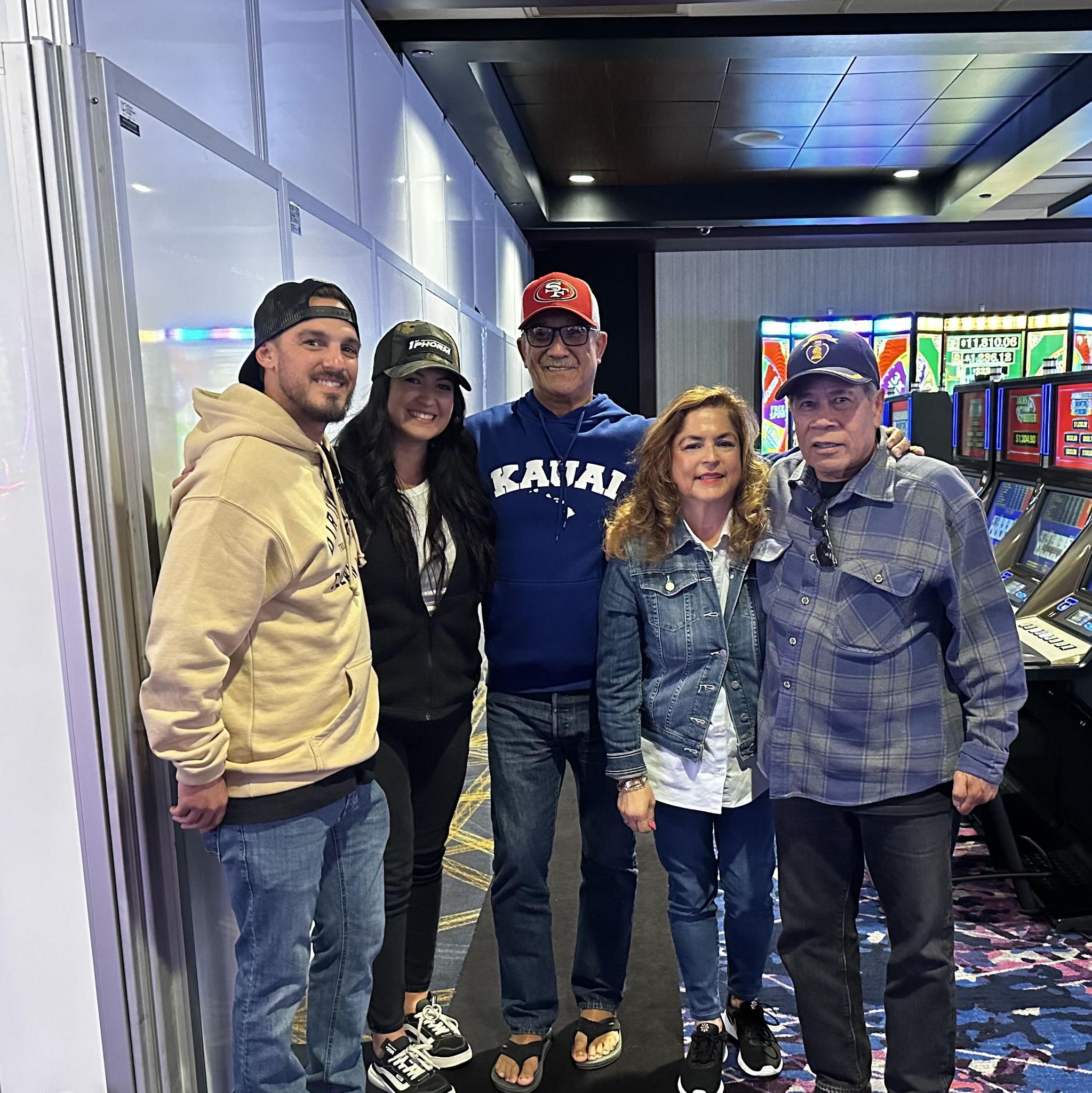Barek's first time meeting my dad, uncle, and aunt. They're kind of a package deal thing 🤍 Also, my dad is super Hawaiian... gotta wear his slippas.