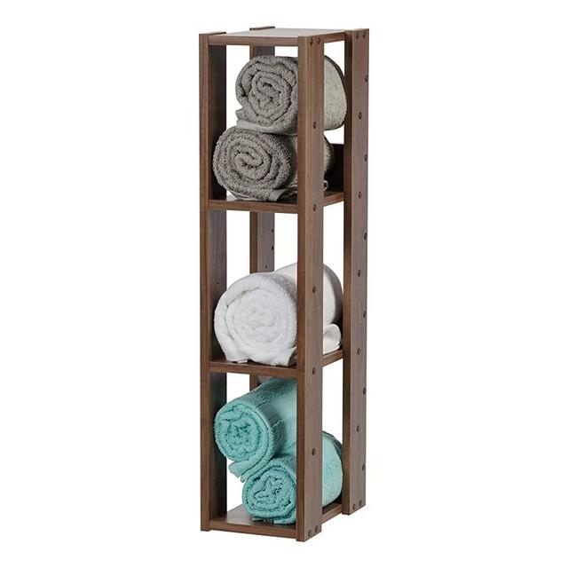 IRIS USA OWR-200BR 3-Shelf Slim Open Wood Shelving Unit, Brown