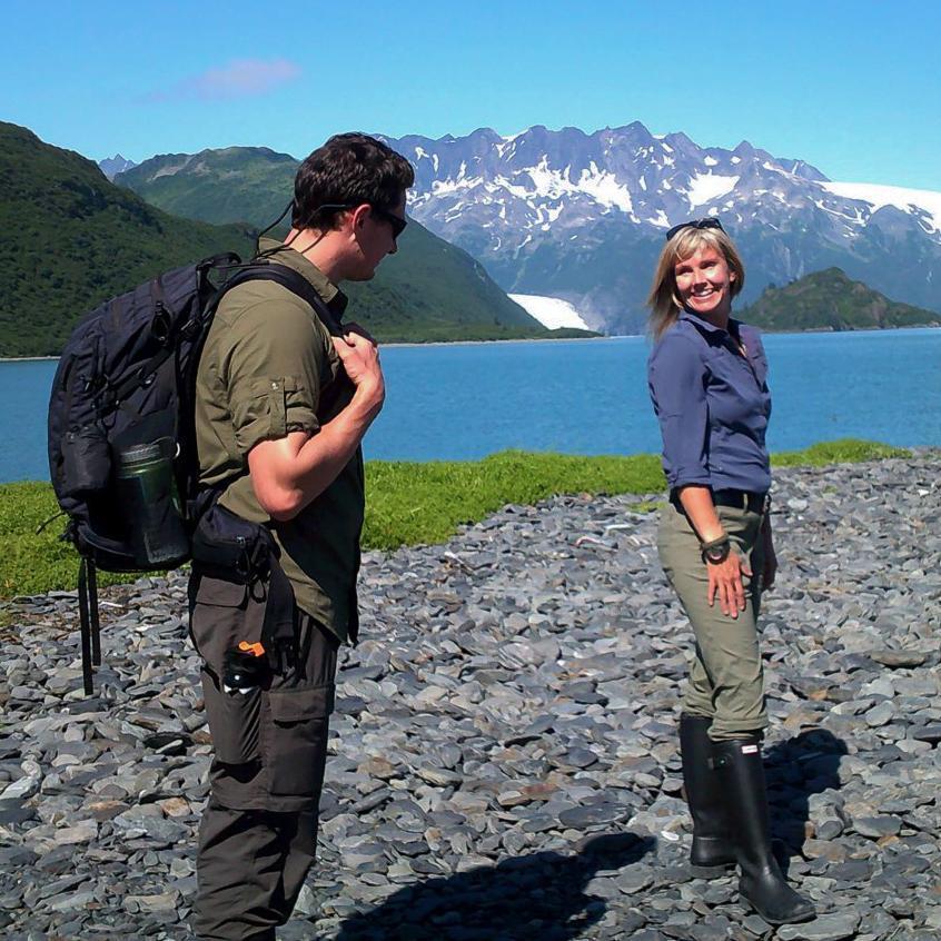 We cherish every second we get together. Even if it is just knowing glances as we pass each other while guiding on the trail in Alaska! It would be another week before we can have a moment together.