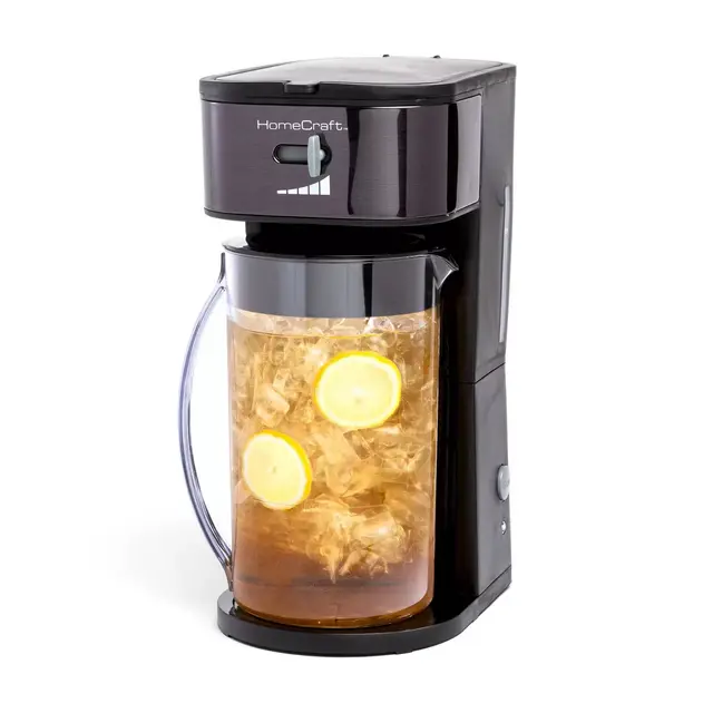 HomeCraft 3-Quart Black Stainless Cafe Iced Coffee and Tea Brewing System