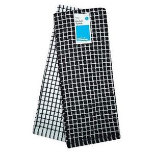 Black Grid Dish Kitchen Towel (2 Pk) - Room Essentials™