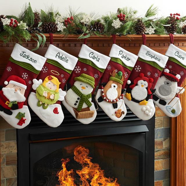 Personalized Winter Hat Christmas Stocking, Set of 2