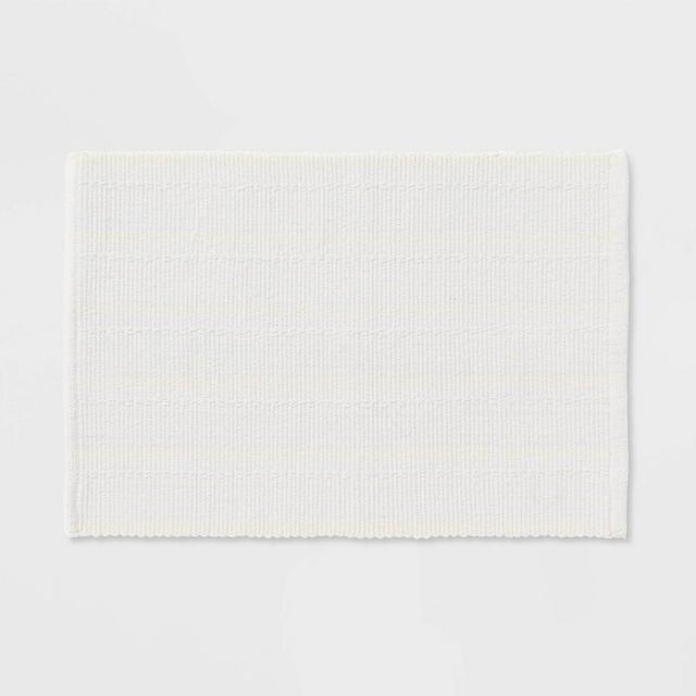 17"x24" Striped Bath Rug White - Threshold™