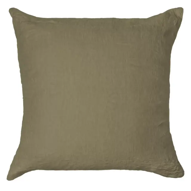 26" x 26" French Linen Euro Pillow with removable Sham - Moss | BOKSER HOME
