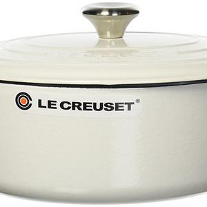Le Creuset LS2502-2916SS Signature Oval Dutch Oven, 5 quart, White