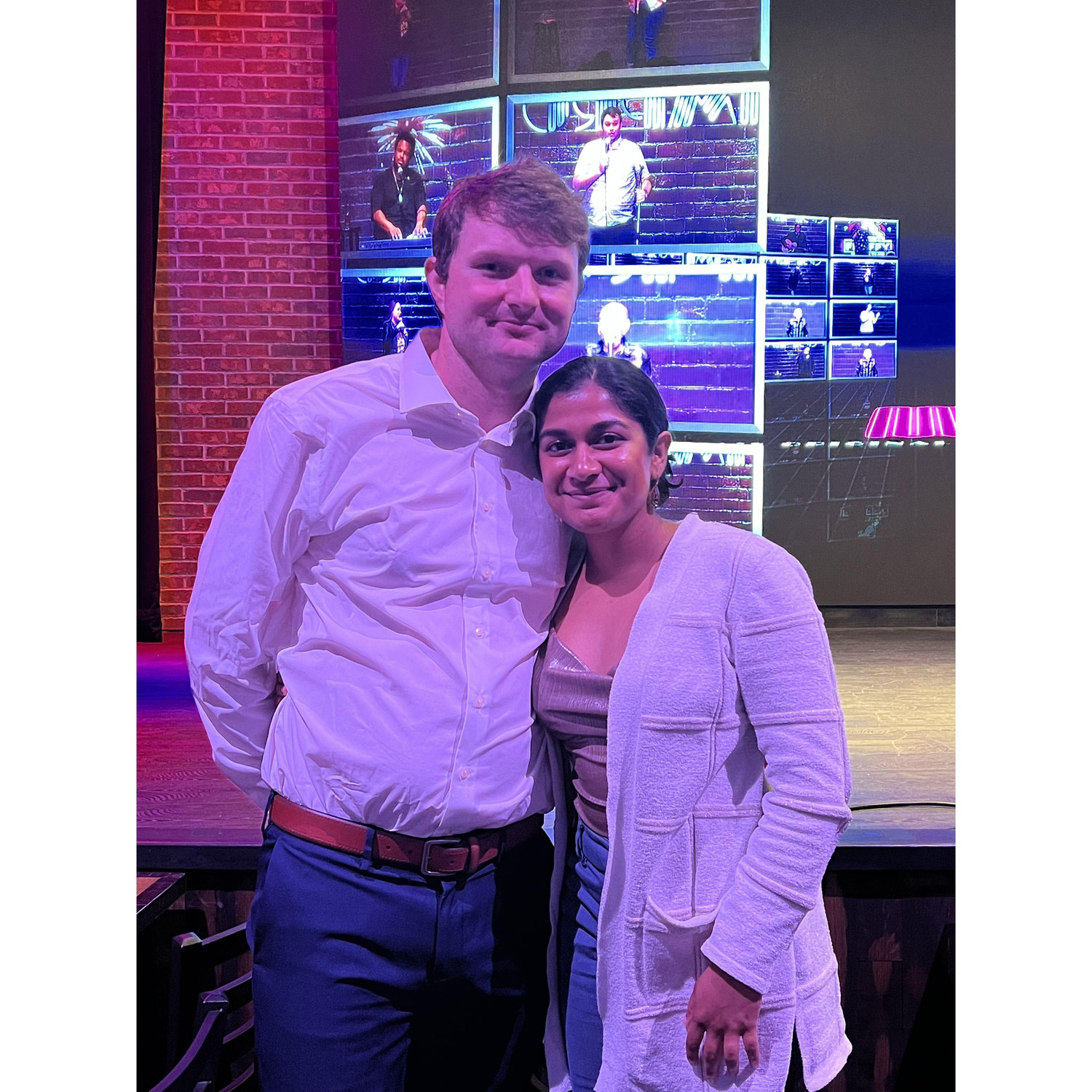 Tye took me to my first comedy show for our anniversary.