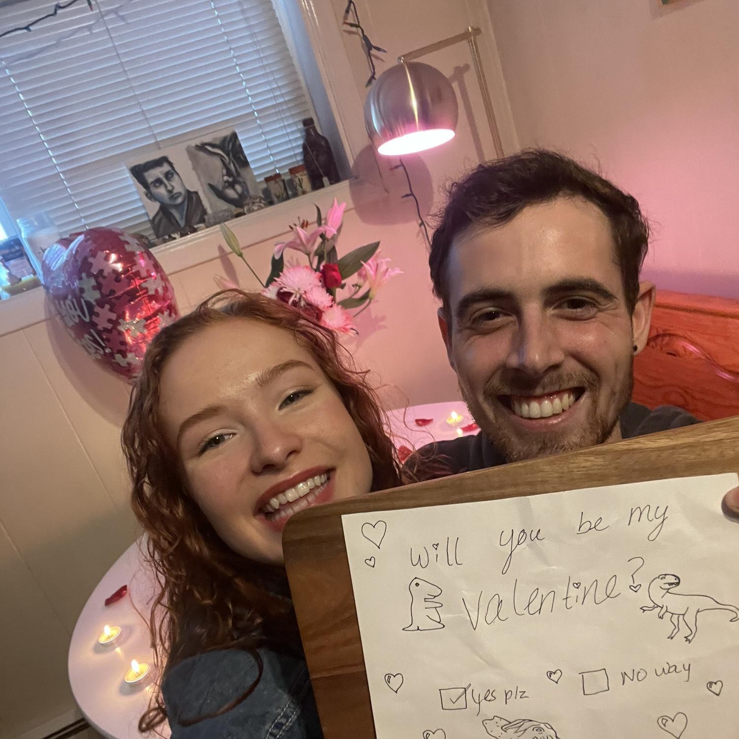 First Valentine’s together! Robby organized a whole surprise (thanks Jacob) for Kayla when she got home from Thailand 🥹