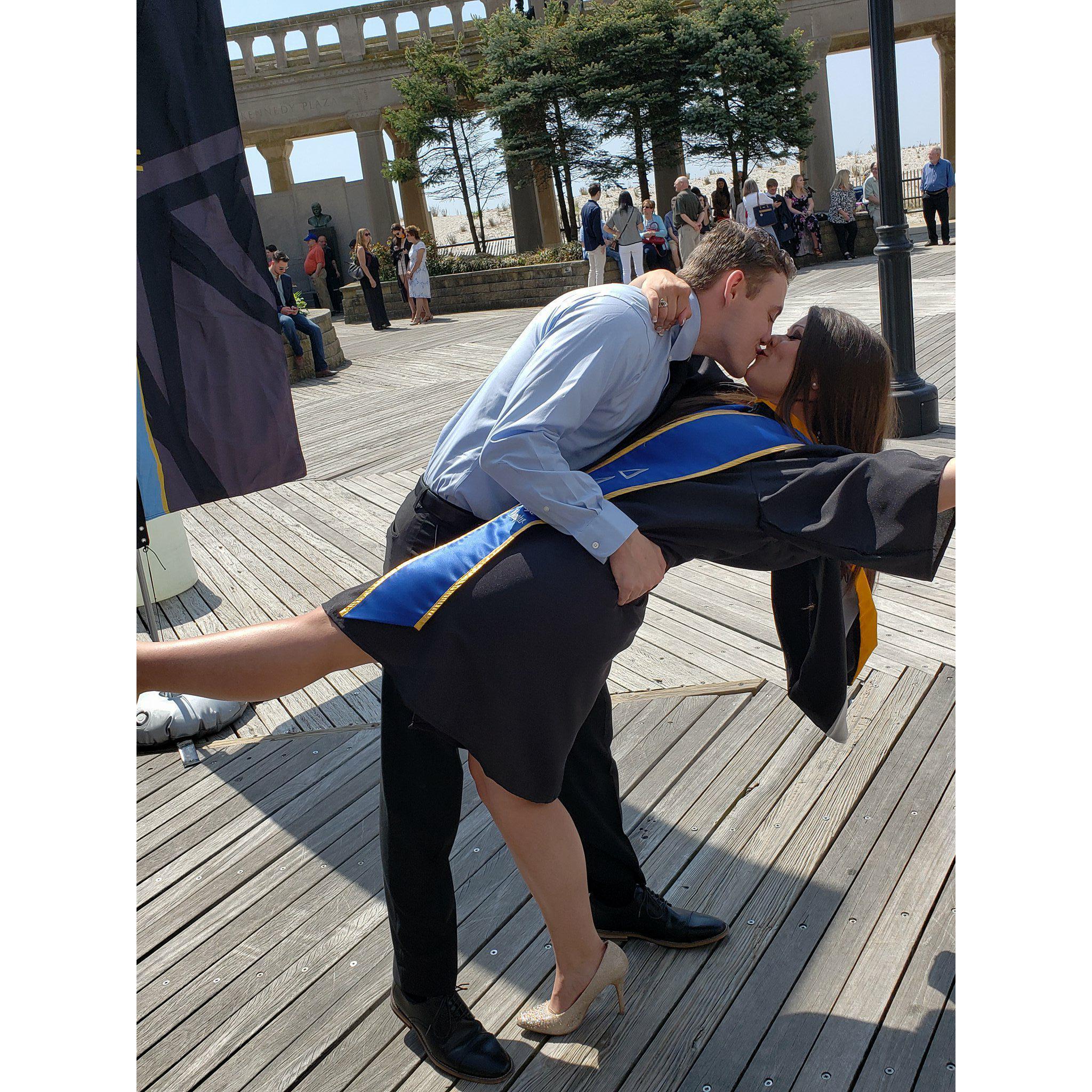 Josh and Brittany's first milestone together, Brittany graduating from Stockton University!