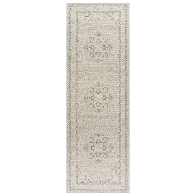 Gertmenian Trevi Remy Transitional Oriental Cream Polyester Shag Area Rug, 2x6