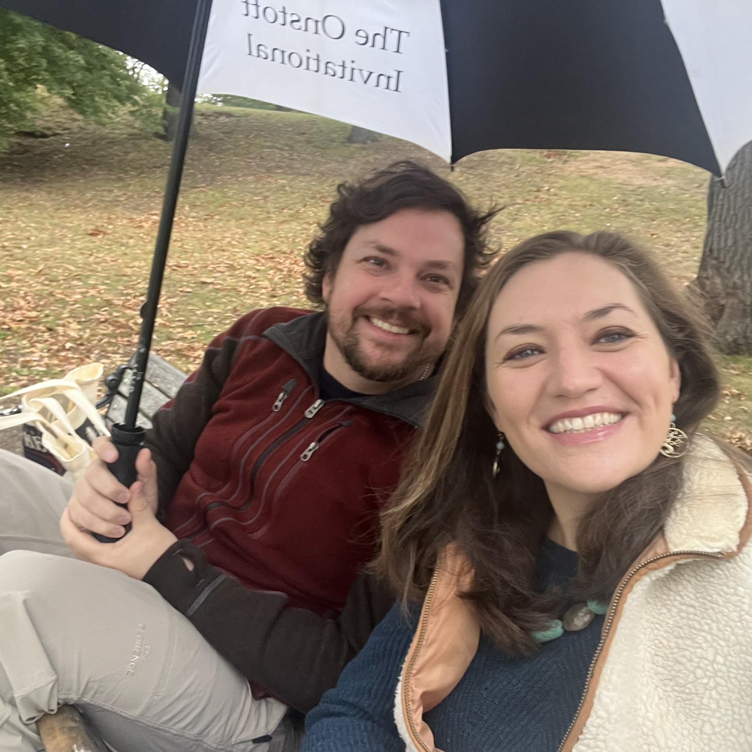 Chilling on our favorite U-shaped bench at Jamaica Pond (a special part of our first date) for our official engagement photo shoot!