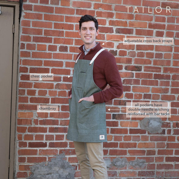 KAF Home Tailor Chambray Apron - Thumbnail 3