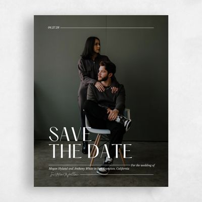 White Fall Wedding Save the Date - Vitoria Photo
