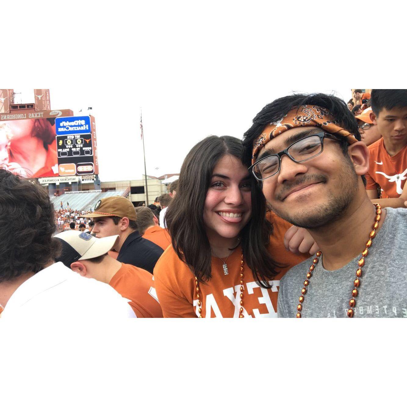 One of their favorite things to do together in college was cheer on the Longhorns! Hook 'em!