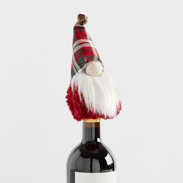 Plaid Gnome Wool Wine Topper