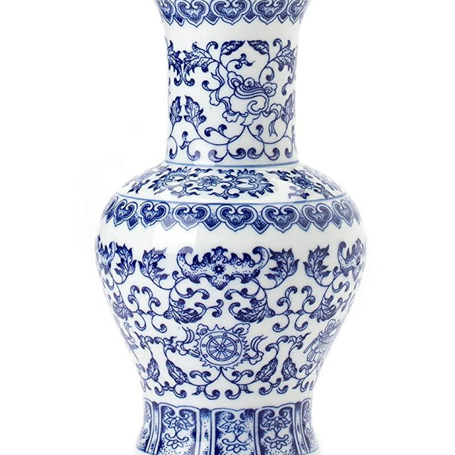 GaLouRo Blue and White Vase, Blue Vase, Chinoiserie Vase, Blue and White Ginger Jar Vase for Home Decor, Blue and White Porcelain Decor,10 "H