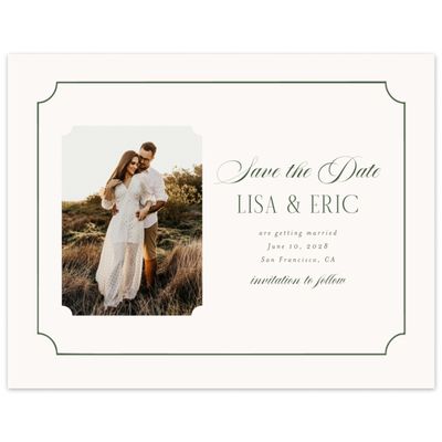 Dark Olive, Beige Wedding Digital Save the Date - Idalia Photo
