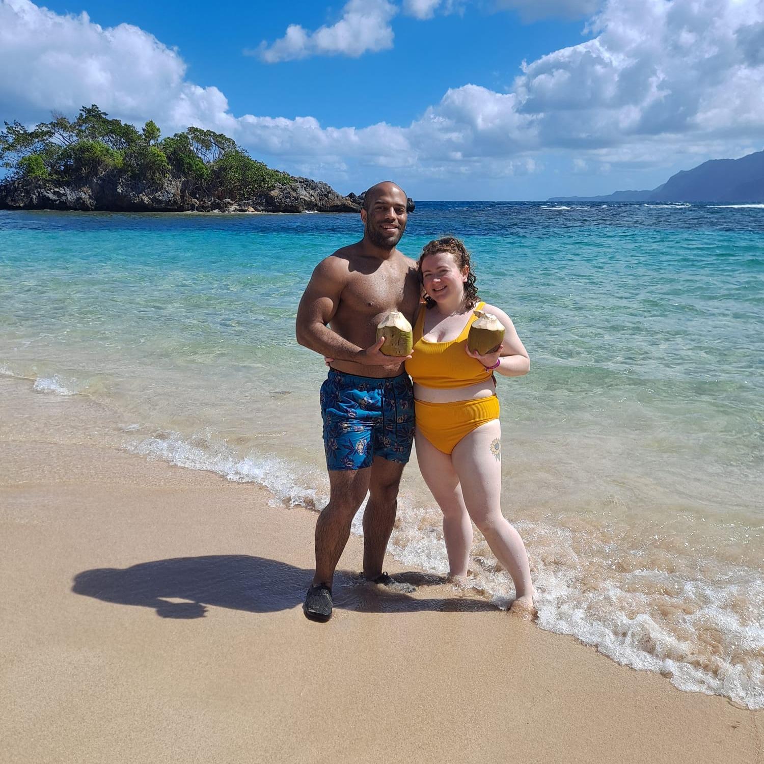 On the beach in Samana, Dominican Republic, February 2023. How could we not want to get married on the beach there? Just beautiful!🌴🇩🇴