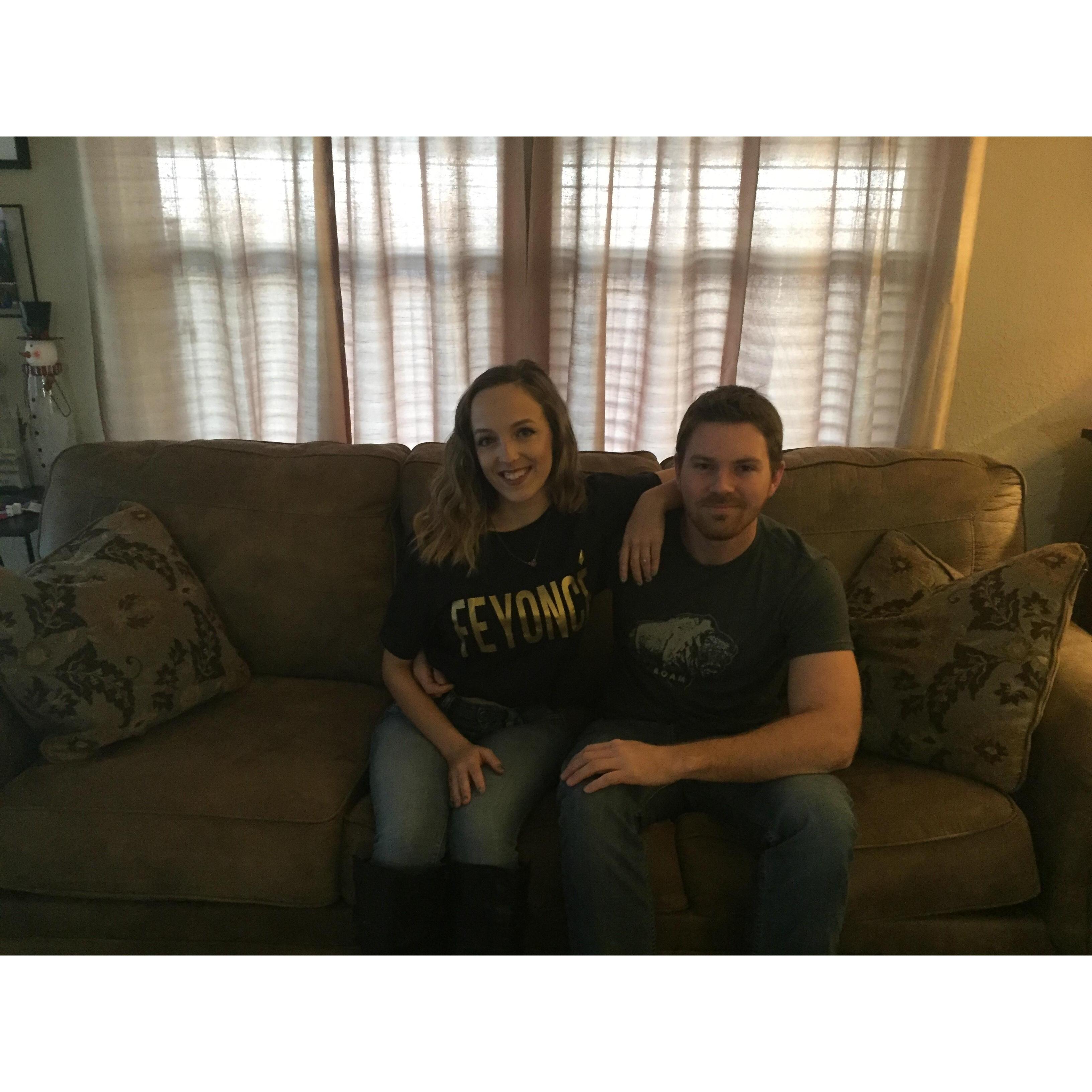 Hunter officially proposed on December 2, 2017 at Sand Springs Lake where we enjoy walking. He proposed at night after visiting the zoo, seeing a movie, and getting ice cream.