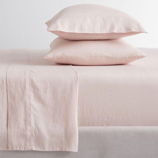 Belgian Flax Linen Sheet Set, Soft Rose, Twin/Twin XL