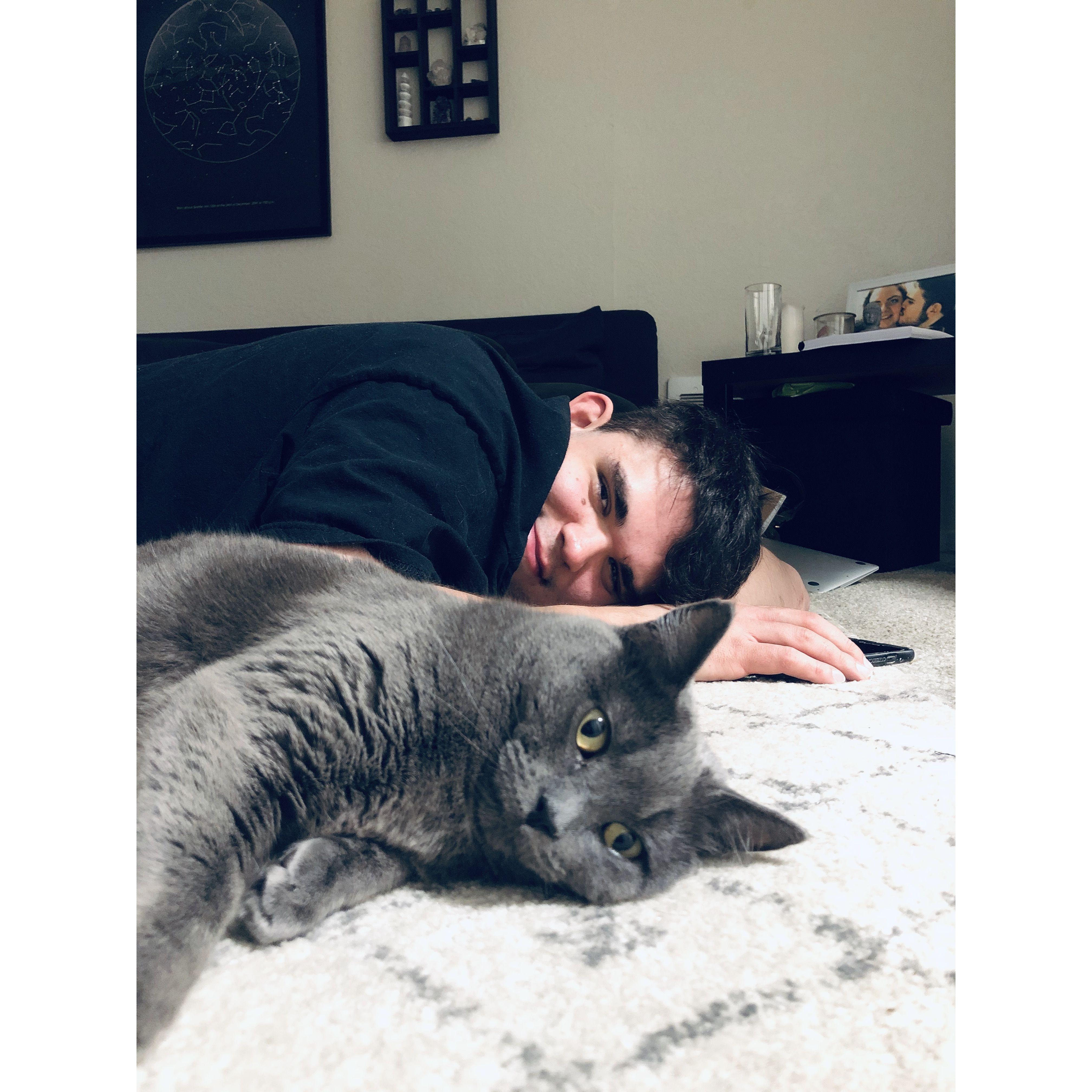 Torah eventually enjoyed cuddling - mostly with Kyle.