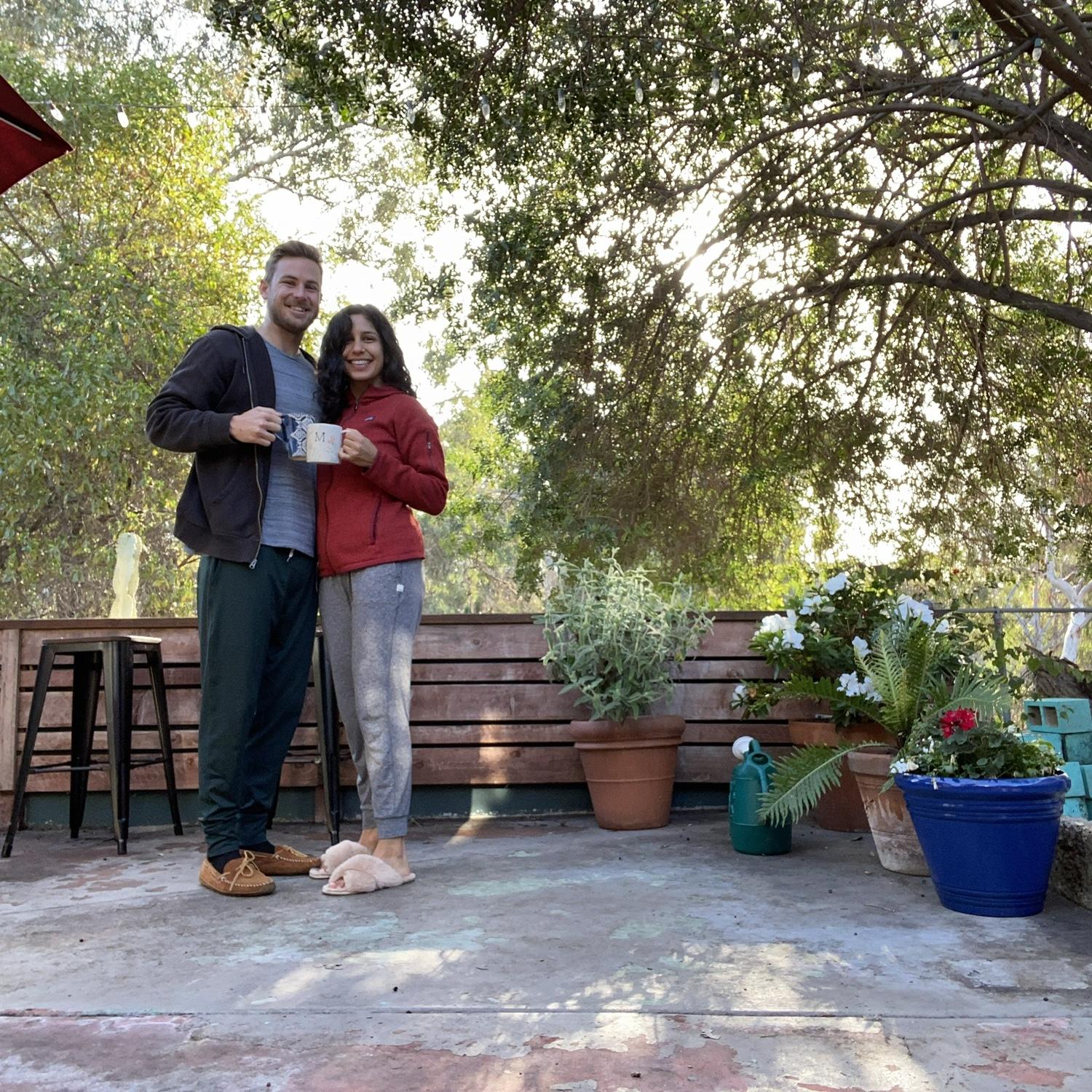 Our first morning after moving in together in March 2021
