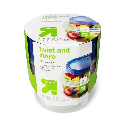 Twist And Store Medium Round Food Storage Container - 3ct/16 fl oz - Up&#38;Up&#8482;