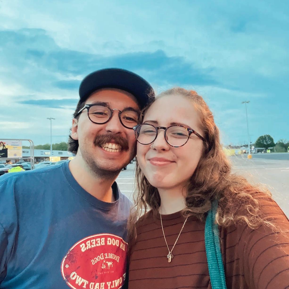A BeReal photo taken in the Paris Kroger parking lot that turned out pretty cute