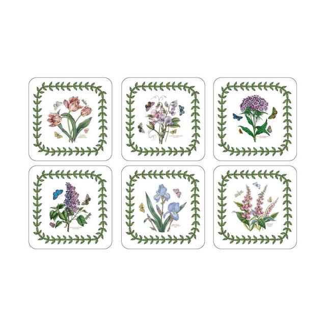 Pimpernel Botanic Garden Coasters - Set of 6, 4.25" Square